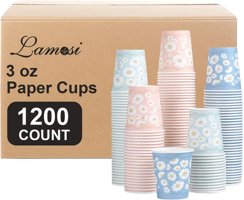 Miniatura 11 de Lamosi Paquete de 300 tazas de baño de 3 onzas, vasos de papel de 3 onzas, taza de enjuague bucal, mini taza de papel para fiestas, pícnics