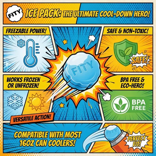Miniatura 7 de FITY Paquete de 2 unidades de hielo congelable multiusos para vasos, loncheras, bolsas de pañales, dolores musculares, adaptador de lata de 12 onzas