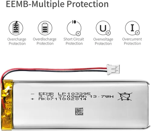 Miniatura 4 de 10 baterías EEMB 3.7V Lipo 3700mAh 103395 batería recargable de polímero de litio con conector JST (certificado UL para celda) Asegúrate de que
