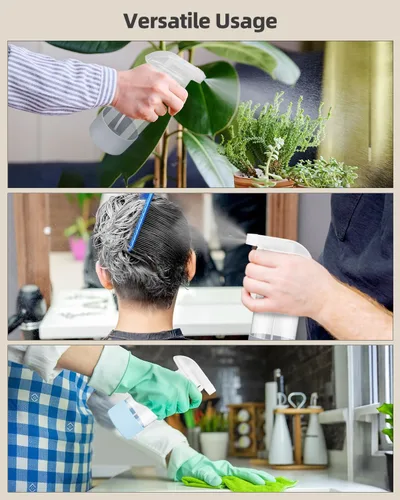 Miniatura 5 de Worldgsb Paquete de 4 botellas de vidrio con atomizador de 8 onzas, envases recargables vacíos con protección de funda de silicona, botellas de Azul