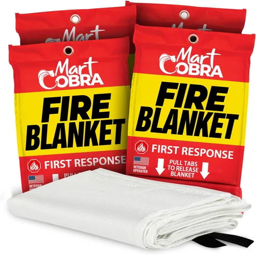 Miniatura 8 de Mart Cobra Manta de emergencia contra incendios para el hogar y la cocina, 1 paquete, mantas de emergencia para seguridad en el hogar, 40 x 40
