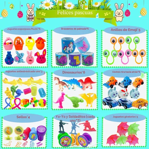 Miniatura 3 de 100 huevos de Pascua rellenos con juguetes novedosos, colores brillantes para cestas de Pascua, recuerdos de fiesta de Pascua y caza