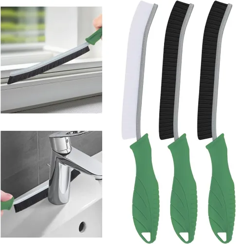 Miniatura 16 de TQRR 3 piezas cepillo de cerdas duras para limpieza de grietas, cepillo de limpieza, cepillo de limpieza para fregadero de cocina, cepillo para Negro