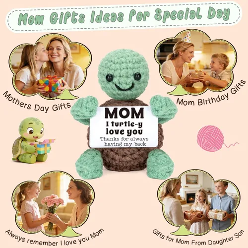Miniatura 6 de Mini divertida tortuga para el día de la madre, regalos de hija e hijo, regalos de cumpleaños para nueva madrastra mamá mamá suegra, pequeñas cosas