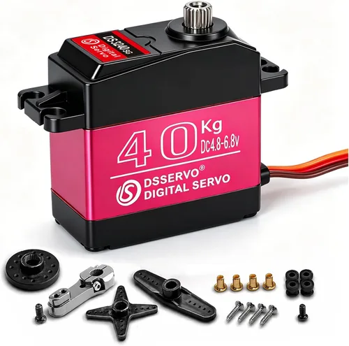 Miniatura 9 de 55.1 lbs Digital Servo Full Metal Gear Alto Par Impermeable para RC Car Crawler Robot Control Ángulo 270 °
