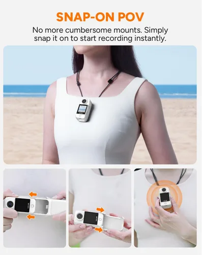 Miniatura 4 de SJCAM C400 4K Travel Vlogging Cámara con tarjeta de 64 GB, cámara corporal de grabación 7H para creadores de YouTube, estabilizador de 6 ejes