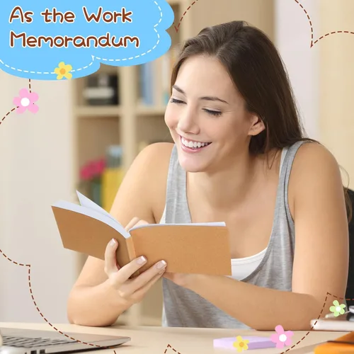 Miniatura 6 de Seajan 50 cuadernos en blanco a granel de 4.5 x 2.5 pulgadas, cuaderno de animación de papel para estudiantes, dibujos, dibujos animados (marrón)