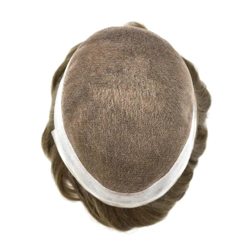 Miniatura 218 de Sistema de reemplazo de cabello de encaje francés para hombre, piezas de cabello de aspecto natural, encaje frontal, negro, marrón, rubio, gris
