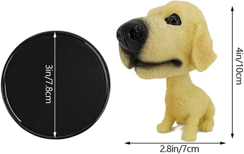 Miniatura 5 de Perros de juguete con cabeza móvil para decorar el auto, cachorros con cabeza de burbuja para el salpicadero (Golden Retriever)