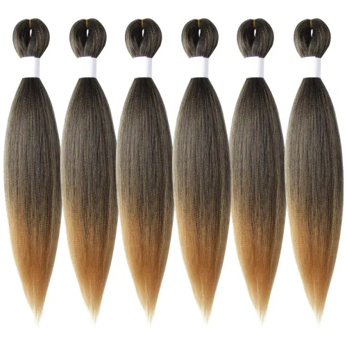 Miniatura 42 de Cabello trenzado preestirado de 10 pulgadas, 4 paquetes, extensiones de cabello corto para trenzas, cabello sintético preestirado #1 (negro azabache)