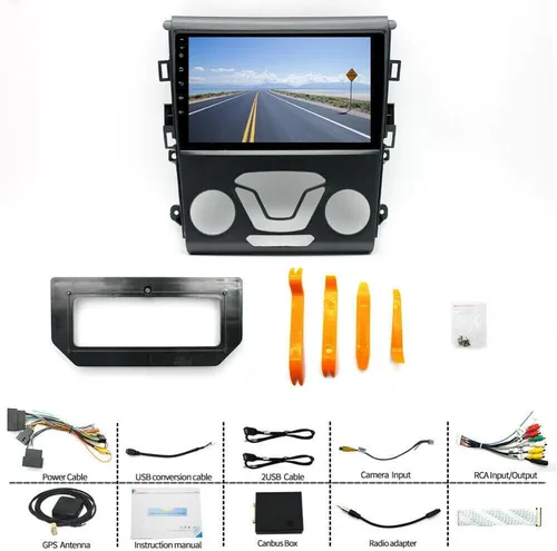 Miniatura 7 de Android 13.0 Doble DIN estéreo para coche para Ford Fusion 2013-2016 9 pulgadas HD pantalla táctil audio multimedia receptor con Carplay Android