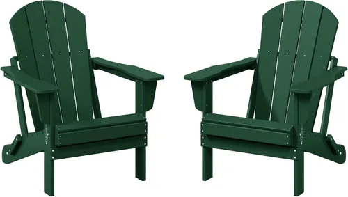 Miniatura 26 de WestinTrends Malibu HDPE - Silla plegable Adirondack de polietileno para exteriores, color negro