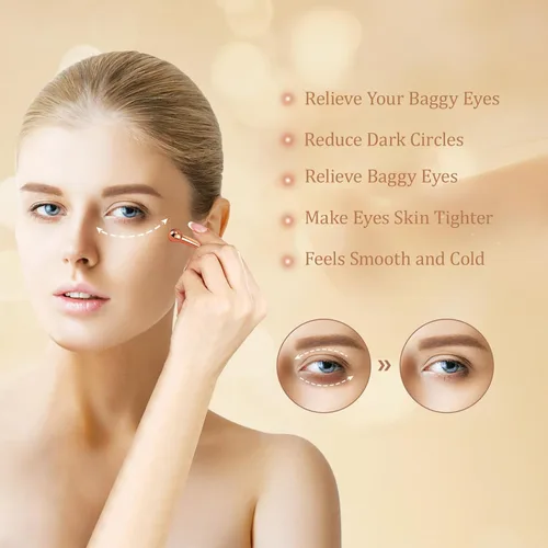 Miniatura 2 de Lisapack Paquete de 4 aplicadores de crema de ojos de metal, suero de ojos, masajeador de bolas para reducir el desinflador, masaje