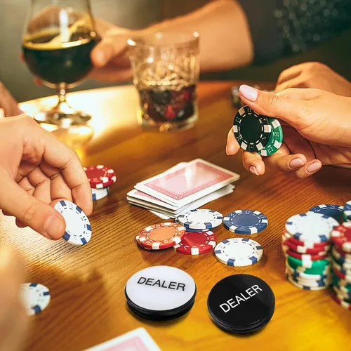 Miniatura 5 de GSE - Botón de disco de acrílico transparente de doble cara de 3 pulgadas para juegos de cartas de apuestas, Texas Hold 'em, noches de póquer