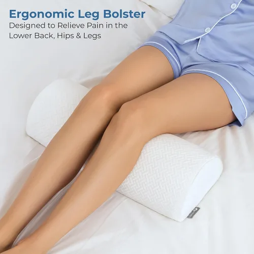 Miniatura 3 de 5 STARS UNITED Half Moon Bolster - Almohada semirenrollable y almohada de rodilla para personas que duermen de lado, 100% espuma viscoelástica