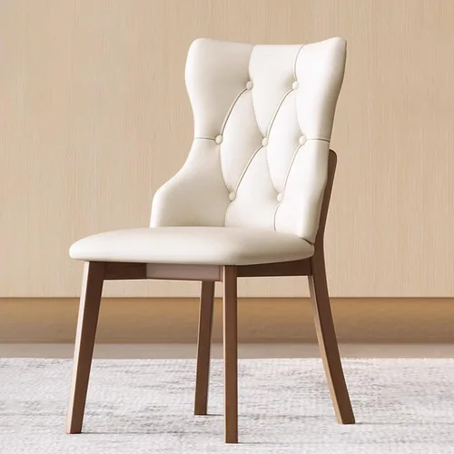 Miniatura 17 de Juego de sillas de comedor, sillas rústicas de cocina, silla de comedor tapizada con cojín grueso, silla de sala de estar con marco de madera beige