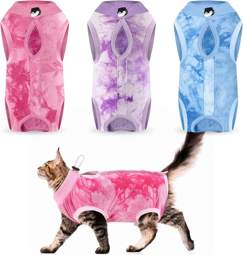 Miniatura 8 de Nuanchu 3 Piezas de Traje de Recuperación para Gatos y Gatitos, Traje de Recuperación para Conejos, Alternativa a Collar Electrónico para Gatos