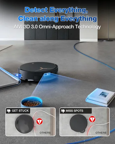 Miniatura 7 de ECOVACS DEEBOT T50 MAX PRO Omni Robot Aspirador y trapeador, succión de 18,500 Pa, elevación automática de 0.709 in, ZeroTangle y TruEdge 2.0, AIVI
