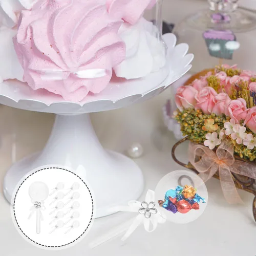 Miniatura 2 de 12 cajas de caramelo de acrílico sonajero rellenables con caja de dulces con cinta de plástico contenedor de ducha favores para fiesta de revelación