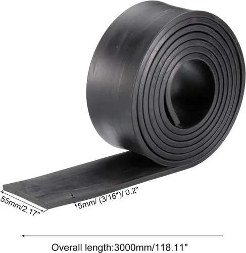 Miniatura 2 de uxcell Rollos de láminas de goma de neopreno de 3/16 pulgadas de alto x 2.17 pulgadas de ancho x 118.11 pulgadas de largo, tiras de goma sólida