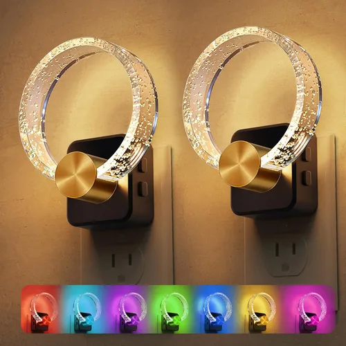 Miniatura 10 de L LOHAS LED - Luces nocturnas enchufables en la pared, temperatura de color ajustable 3000K/4000K/5000K, luz nocturna de burbujas con sensor