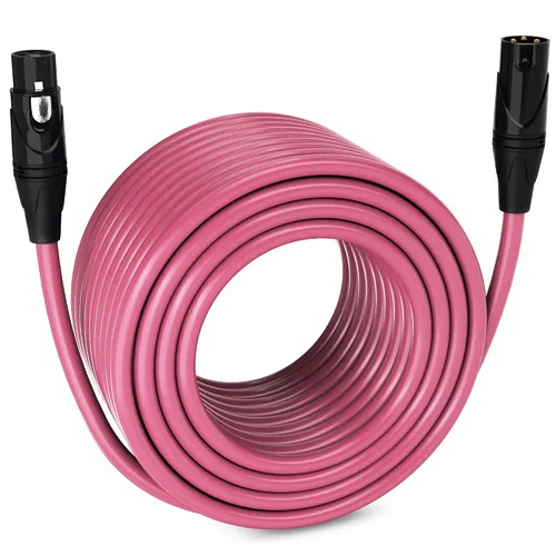 Miniatura 36 de LyxPro Cable de micrófono XLR hembra a macho de ángulo recto de 3 pines de 1.5 pies para altavoces amplificados, interfaz de audio, rendimiento
