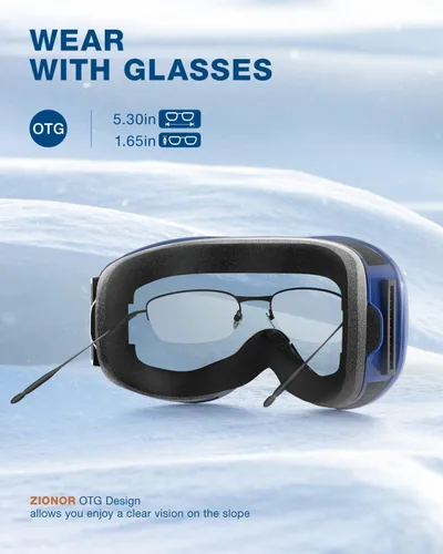 Miniatura 6 de ZIONOR Lagopus Gafas de protección UV para esquí y snowboard, antiniebla, para hombres, mujeres, jóvenes