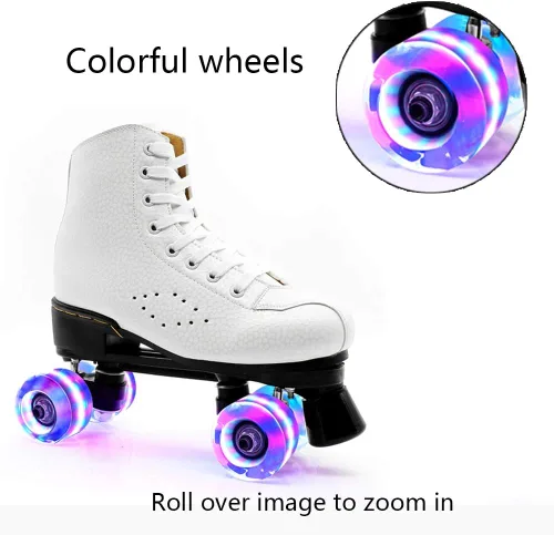 Miniatura 3 de 4 ruedas de patín con luz LED, ruedas luminosas con rodamientos instalados para patinaje de doble fila en interiores o exteriores, 1.260 x 2.283 in