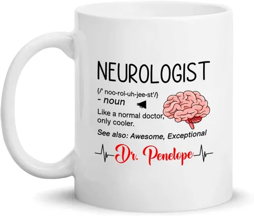 Miniatura 9 de Brains Neuro Floral Taza, Taza De Café De Neurociencia, Taza De Cerebro Floral Personalizada Para Neurólogo, Regalo De Neurocirujano, Taza De