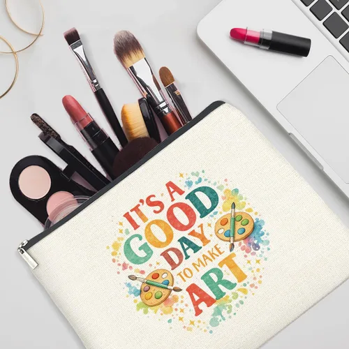Miniatura 5 de YeleY Art Gifts Makeup Bag for Women, It's a Good Day to Make Art Cosmetic Pouch, Artist Gift Thank You Present Travel Toiletry Bag