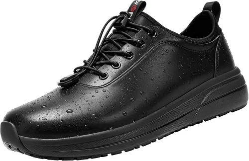 LARNMERN Zapatos de trabajo antideslizantes para hombre, zapatos de cocina impermeables para cocinero, zapatos de trabajo, antideslizantes, para