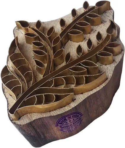 Miniatura 19 de Sello de Arcilla de Madera con Patrón de Loto de Latón para Impresión Rural BSCtag001
