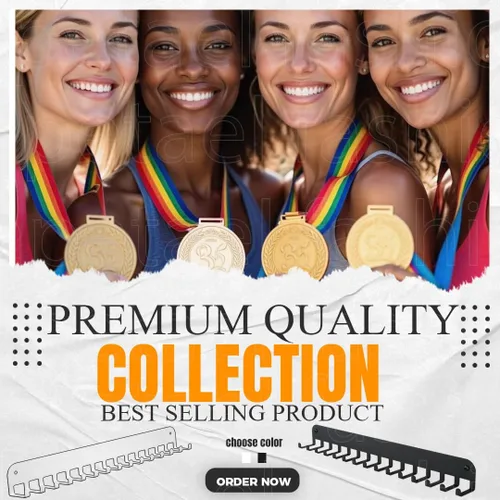 Miniatura 7 de Medal Hanger Display - She Believed She Could She Did - Personalized Medal Holder for Sport Race Runner Sturdy Steel Metal Plaque Over 63 Medals