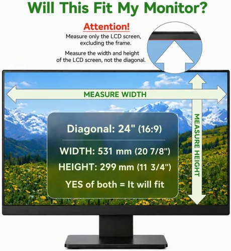 Miniatura 9 de Paquete de 2 pantallas de privacidad de computadora de 24 pulgadas para monitor de pantalla ancha de relación de aspecto 16:9, protección ocular
