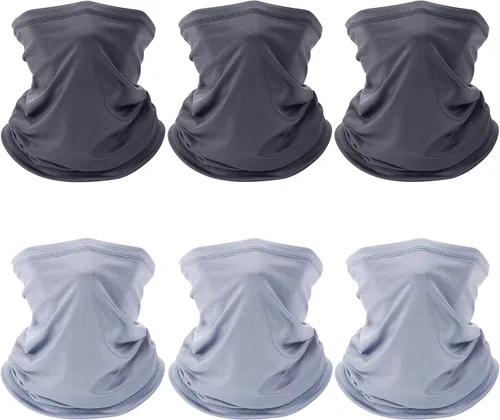 Miniatura 12 de Paquete de 6 polainas de cuello para hombres y mujeres, máscara de verano contra el polvo UV, polainas de enfriamiento para el cuello, cubierta