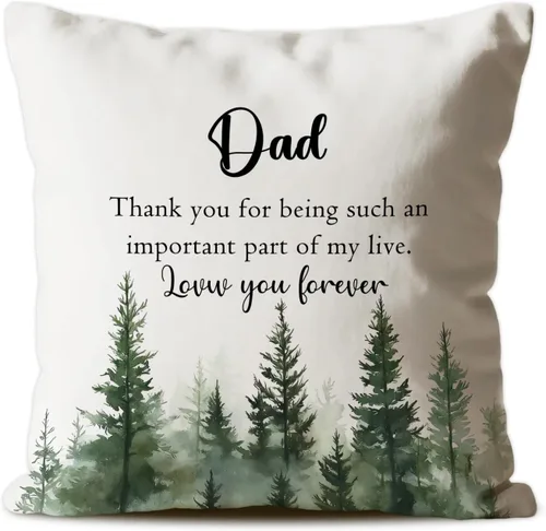 Fundas de almohada acogedoras para papá, regalos de agradecimiento para papá y padre, almohada de cojín conmovedora para papá, 18 x 18 pulgadas