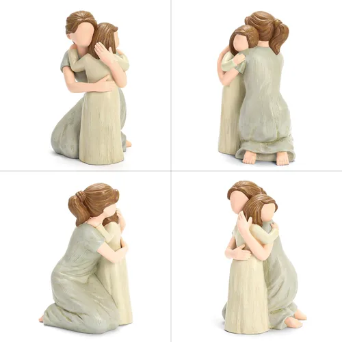Miniatura 6 de Hensonever Figura de Madre e Hija Esculpida y Pintada a Mano, Figura Esculpida y Pintada a Mano "Amo a Mi Hija" Regalo para el Día de la Madre
