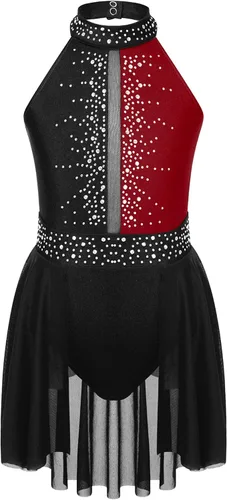 Miniatura 26 de CHICTRY Kids Girls Sparkly Rhinestone Ballet Gymnastics Leotards Modern Lyrical Dance Costume