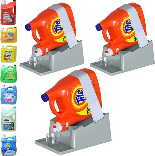 Miniatura 13 de TidyFriend - Paquete de 3 soportes para detergente líquido con bandeja de goteo y patas de agarre de goma, soporte para organización y Blanco