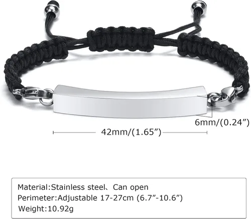 Miniatura 6 de Personalized Urn Bracelet for Ashes, Cremation Jewelry Keepsakes for Women & Men, Handmade Woven Rope Adjustable Ashes Holder Bracelet, Memorial