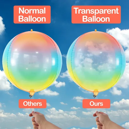 Miniatura 5 de KatchOn, Globos grandes y brillantes de arcoíris de 22 pulgadas, paquete de 6, globos arcoíris para cumpleaños, globo metálico de Mylar pastel