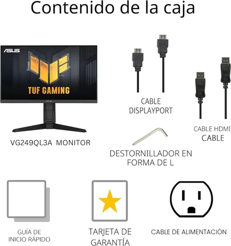 Miniatura 10 de ASUS TUF Gaming Monitor 1080P (VG249QL3A) de 24" (23.8" visible), Full HD, 180Hz, 1ms, Fast IPS, ELMB, FreeSync Premium, compatible con G-SYNC