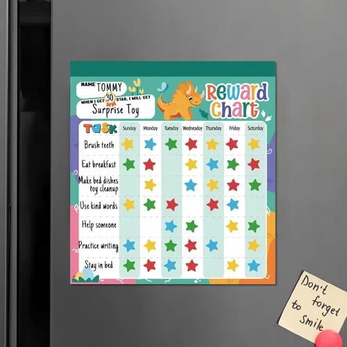 Miniatura 8 de Reward Chart for Kids – Dinosaur Magnetic Kids Behavior Chart, Pad with 26 Chore Charts, 1920 Star Stickers, 49 Incentive Stickers, Responsibility