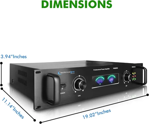 Miniatura 3 de Technical Pro Sistema de PA portátil profesional de 6000 vatios, amplificador de potencia estéreo digital de 2 canales con ventiladores de doble