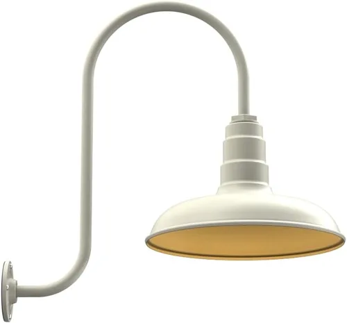 Miniatura 32 de Steel Lighting Co. Topanga - Luz de granero Montaje en pared al aire libre Domo de 14 pulgadas Cuello de cisne de 11 pulgadas Luz de garaje