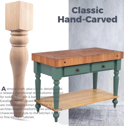 Miniatura 5 de Patas de mesa de comedor de 29 pulgadas de alto, 3 1/2 pulgadas de ancho, 3 1/2 pulgadas de profundidad, 4 patas torneadas de repuesto de madera