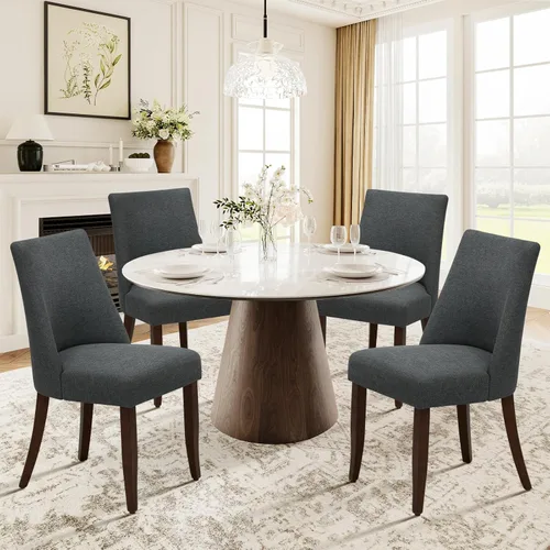 Miniatura 21 de COLAMY Juego de 2 sillas tapizadas para comedor, sillas de cocina modernas de mediados de siglo con respaldo, sillas laterales de comedor