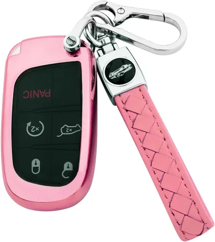 Miniatura 17 de XIYANG TRADE Funda para llavero Jeep con llavero, carcasa de TPU suave protección completa para llave inteligente Grand Cherokee Renegade Chrysler