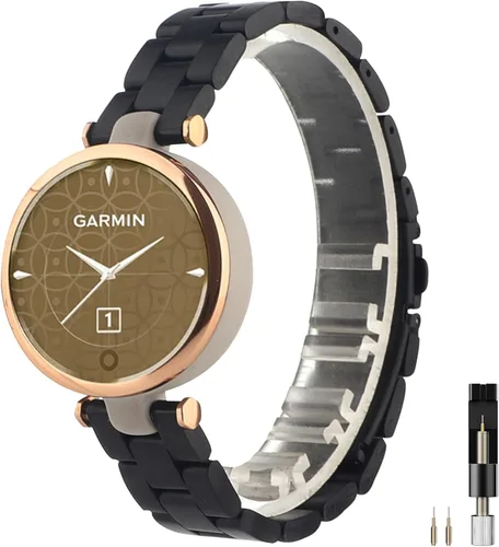 Miniatura 14 de Miimall Metal Band Compatible for Garmin Lily 1/2 Active Bands for Women, Lightweight, Slim Luxury Stainless Steel Replacement Strap Bracelet Oro
