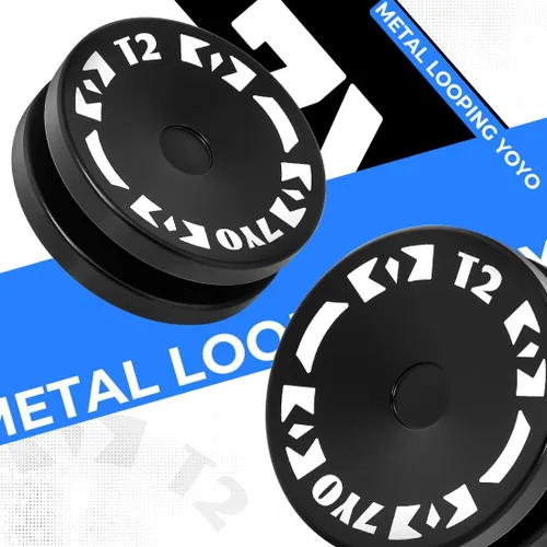 Miniatura 5 de T2 Looping Yoyo para niños, sensible principiante Yoyo profesional 2A Loop Yo yo para nivel de entrada + 5 cuerdas adicionales (negro)